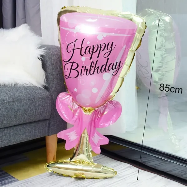 Pink Balloon Champagne Bowknot Wine Cup Wedding Birthday Party Decoration Adult Children Balloon Event Party Supplies - Image 6