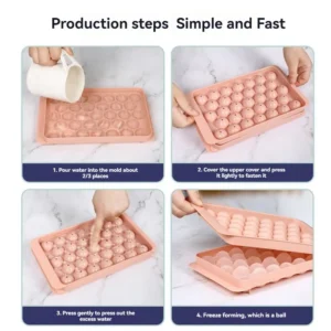 3D Round Ice Cube Tray With Lid Ice Ball Creative Homemade Ice Compartment Ice Cube Model 33 Compartment Ice Ball Box Ice Cream