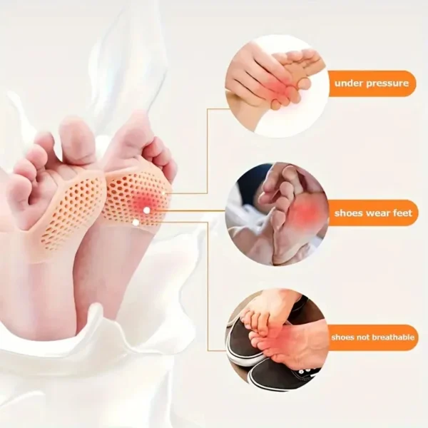 Silicone Forefoot Insoles Women's Foot Protectors Anti-slipHoneycomb Half Size Forefoot Pads High Heels Anti Wear Foot - Image 3