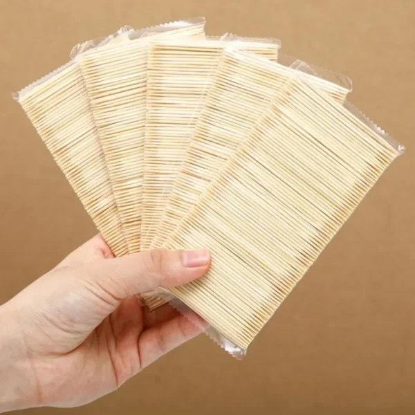 1000PCS Disposable Double Headed Toothpicks Natural Bamboo Floss Home Kitchen Restaurant Hotel Portable Teeth Cleaning Tool - Image 2