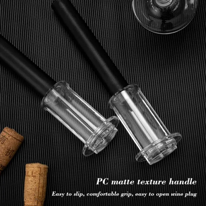 kf-Sca226474b59645189e1254d628bf92dbi 1Pc Black Pneumatic Pump Bottle Opener Bottle Opener With Stainless Steel Pin Type Cork Tool Kitchen Opening Tools Accessories - Image 5