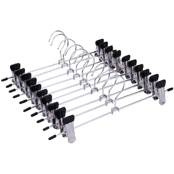 10pcs Pants Racks Wind Proof Multi-purpose Skirt Racks For Clothes Drying Trousers Wardrobe Clip Anti-slip Clothes Hanger - Image 1