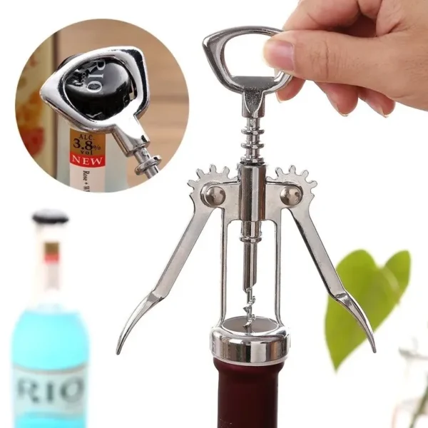 1pc Stainless SteelWine Corkscrew Wine Opener Multifunctional Zinc Alloy Stainless Corkscrew Kitchen Supplies Wine Utensils - Image 1