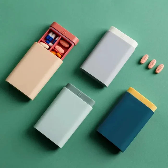 kf-Scb118210152d4564a2e788976c4c2cff6 1 Pcs 6 Grids Rectangle Medicine Box Pill Box Vitamins Container Travel Pills Case Storage Capsules Tablets Fish Oils Plastic Bo - Image 1
