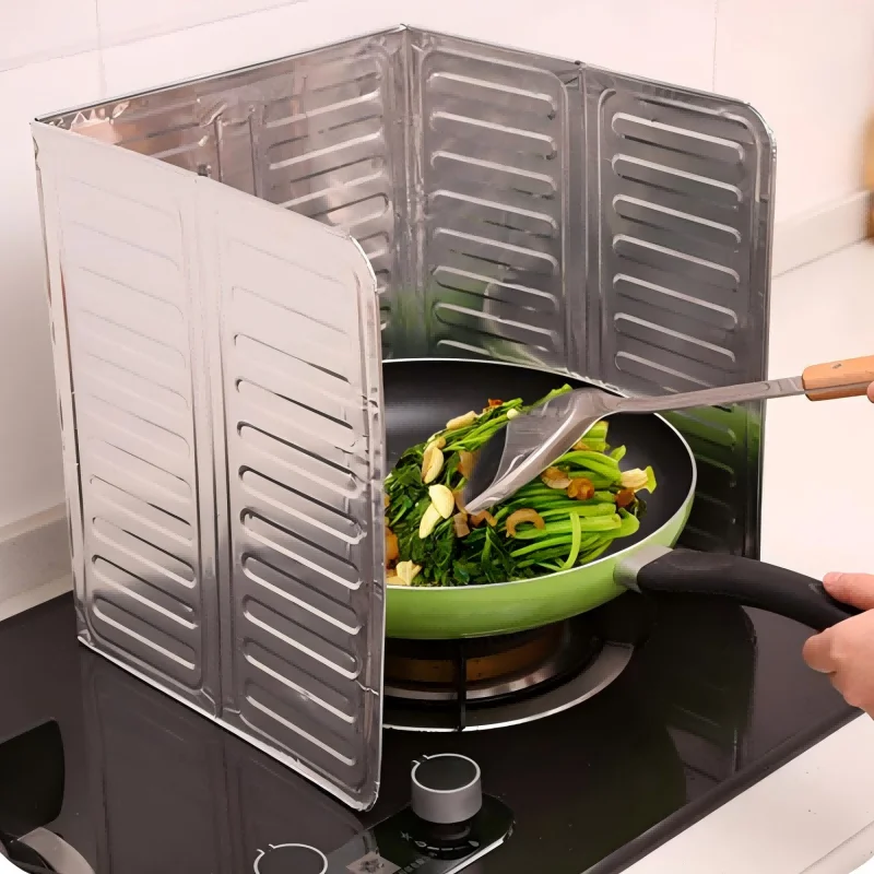 kf-Sce10ff20252a4d80b1d341e3bd83fc0cw Oil Splatter Guard Grease Splatter Screen for Frying Splatter Guard Stainless Steel Splatter Screen Gas Stove Oil Splash Guard - Image 1