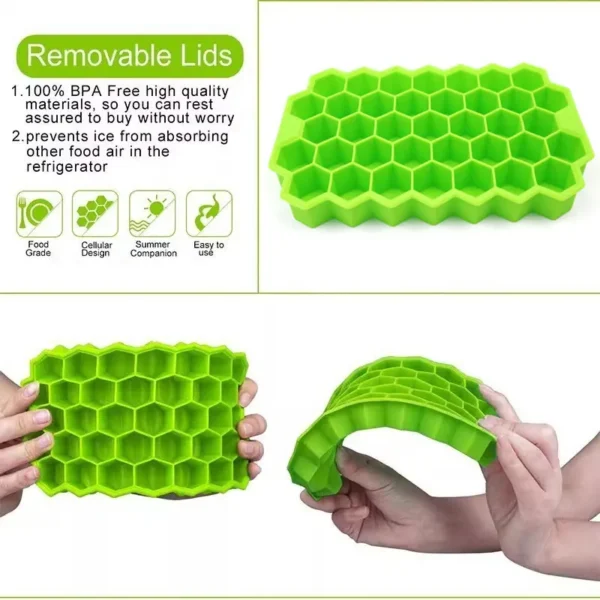 1pcs Honeycomb 37 Lattice Cube Tray Maker Without Lid DIY Ice Mold - Image 4