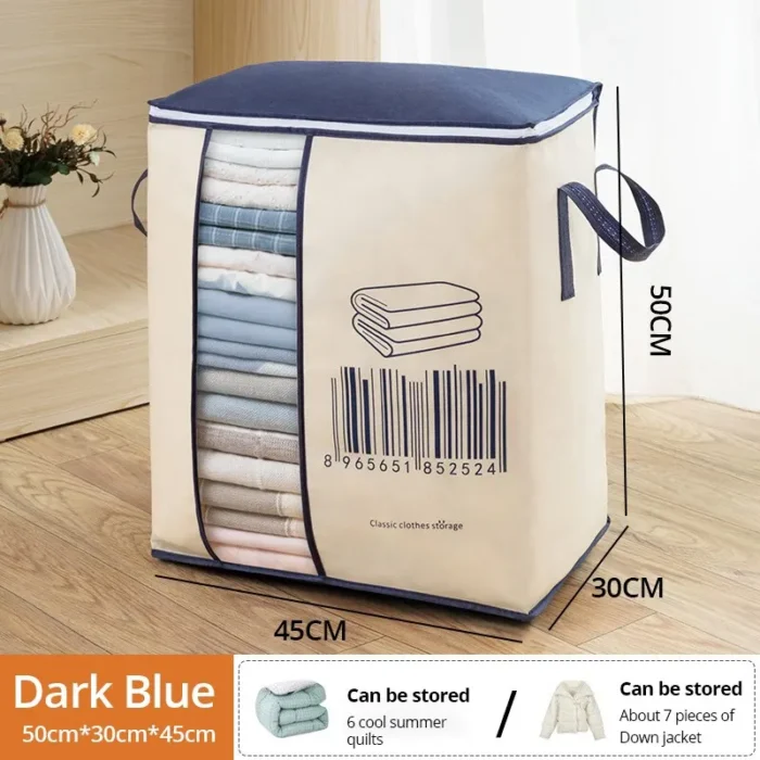 kf-Scf187dafc5094011b1614bb902fb7420H 1Pc Futon Storage Bag Non-Woven Fabrics Transparent Visual Window for Quilt Storage Household Items Storage Bag - Image 6