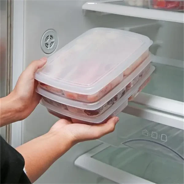1pc Transparent Four Grid Refrigerator Large Capacity Storage Box Frozen Meat Compartment Food Sub-packed Kitchen Tools - Image 2