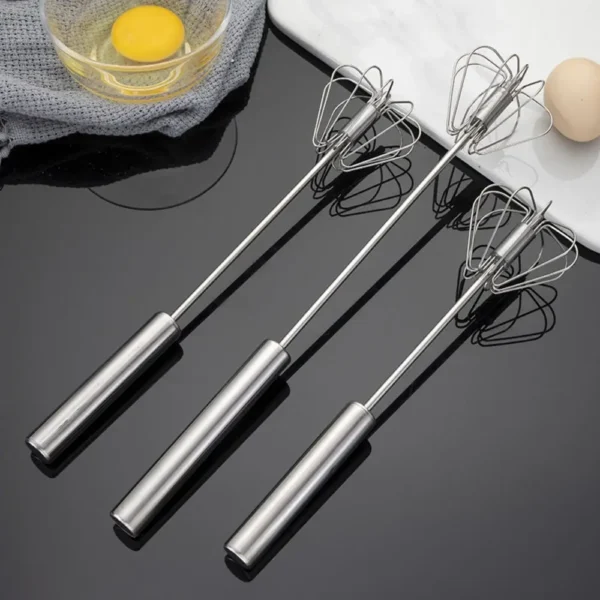 Stainless Steel Rotary Whisk Semi-Automatic Mixer Manual Whisk Household Cream Eggs Baking Gadgets - Image 1
