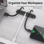Adhesive Cable Holder Clips Cord Management Wire Organizer for Desktop USB Charging Cable Nightstand Power Cord Mouse Cable - Image 4