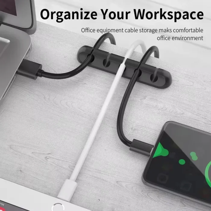 kf-Sd0f67990d50f4de7a7a9ebb6c4aff9a1r Adhesive Cable Holder Clips Cord Management Wire Organizer for Desktop USB Charging Cable Nightstand Power Cord Mouse Cable - Image 4