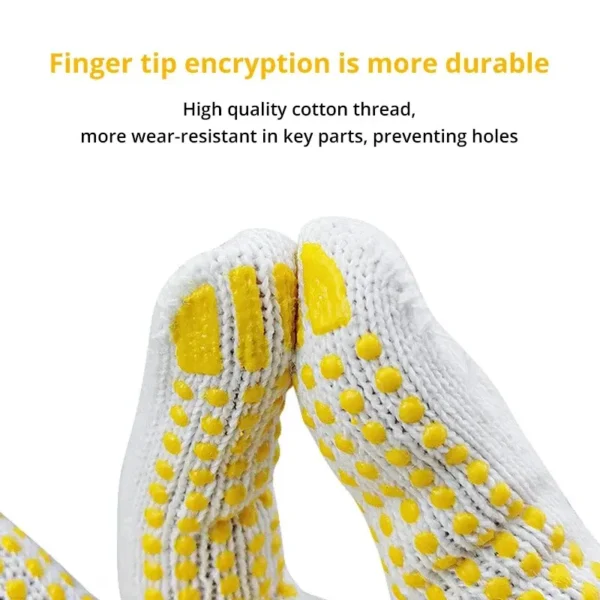 12 Pairs Work Gloves With Anti Slip Grip, PVC Dots Safety Cotton Protection ,For Painter, Mechanic Industrial Construction - Image 5