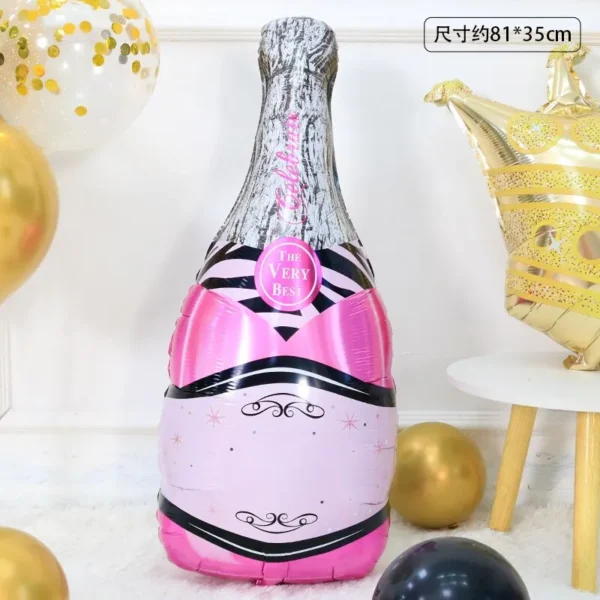 Pink Balloon Champagne Bowknot Wine Cup Wedding Birthday Party Decoration Adult Children Balloon Event Party Supplies - Image 5