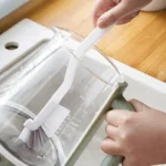Japanese Style Sink Brush Cleaning Cup Brush with Long Handle Elbow Design Tail Hole Wall Hanging Crevice Cleaning Accessories - Image 2
