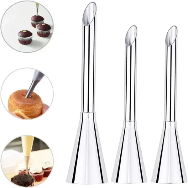 1PC Stainless Steel Puff Mouth Cake Puff Cream Flower Squeezer Western Pastry Cake Baking Tool Framed Mouth Baking Set Nozzle - Image 5