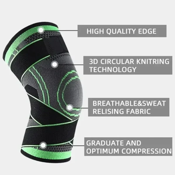 Knee Compressions Sleeve with Adjustable Straps for Running Working Out and Sports Wearing All Day - Image 2