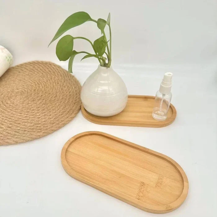 kf-Sd4b6be2768ce4d81874510e8d340dd35V Multi Bamboo Tray Wood Saucer Flower Pot Tray Cup Pad Coaster Plate for Kitchen Decorative Plate Creative Coaster Coffee Cup Mat - Image 1