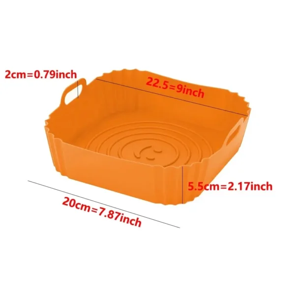 1PC Reusable Airfryer Pan Liner Accessories Silicone Air Fryers Oven Baking Tray Pizza Fried Chicken Airfryer Silicone Basket - Image 6