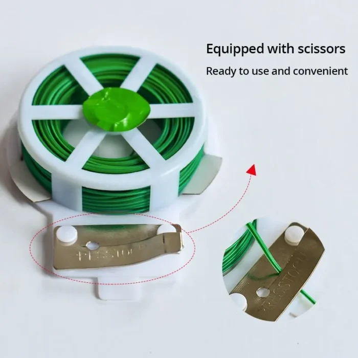 kf-Sd5399b179fb443dd8368f72651bcd8b7S 1 Roll 100M Multifunctional Plastic Steel Twist Tie Sturdy Reusable Garden Flower Plant Support Strap Tie - Image 2