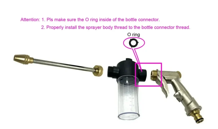 kf-Sd6649c575e8a4cada8b96c8486574bd2L High Pressure Car Wash Foam Pots Lances Irrigation Tools Adjustable Metal Sprinkler Garden Watering Hose Sprinkler - Image 2