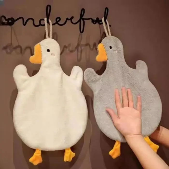 kf-Sd7a92e585959423c98c69d06c8951539G Cartoon Goose Hand Towel Kitchen Bathroom and Toilet Hand Towel Hanging Type with Super Water Absorption Quick Drying It Is Hard - Image 1