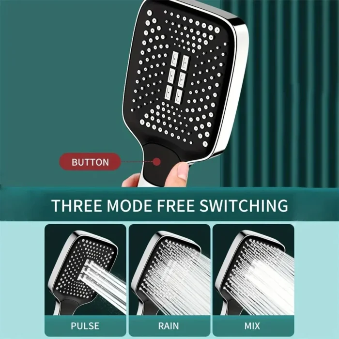 kf-Sd985e01c266140e48794336468320fdbr Adjustable Shower Head 3 Mode Rainfall Shower Large Flow Showerhead High Pressure Water Saving Shower Mixer Bathroom Accessories - Image 4