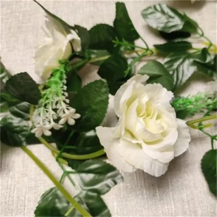 kf-Sdd71815f9a0f4e2b82a447ab2ed1f28dZ 1Pcs 2.2M Artificial White Flower Fake Hanging Fake Vine Plants Leaves Artificials Garland Flowers Wedding Decoration - Image 6