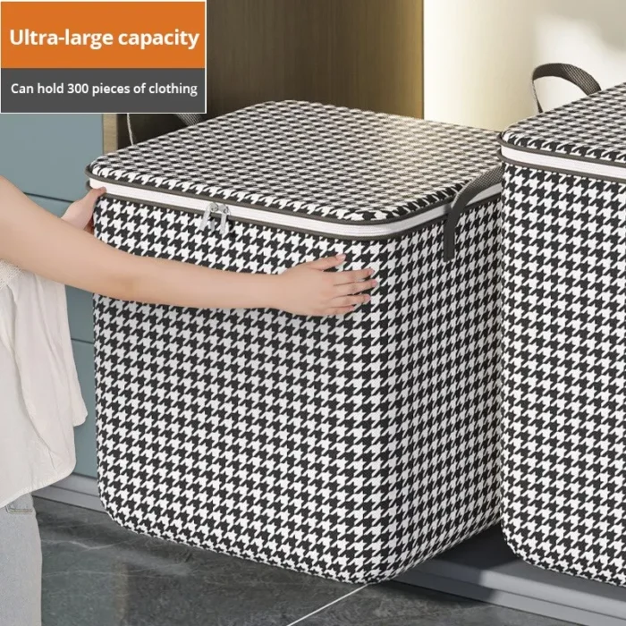 kf-Se11e30269af74a1f968ddf8e7dc782a1c 1Pc Futon Storage Bag Non-Woven Fabrics Transparent Visual Window for Quilt Storage Household Items Storage Bag - Image 2