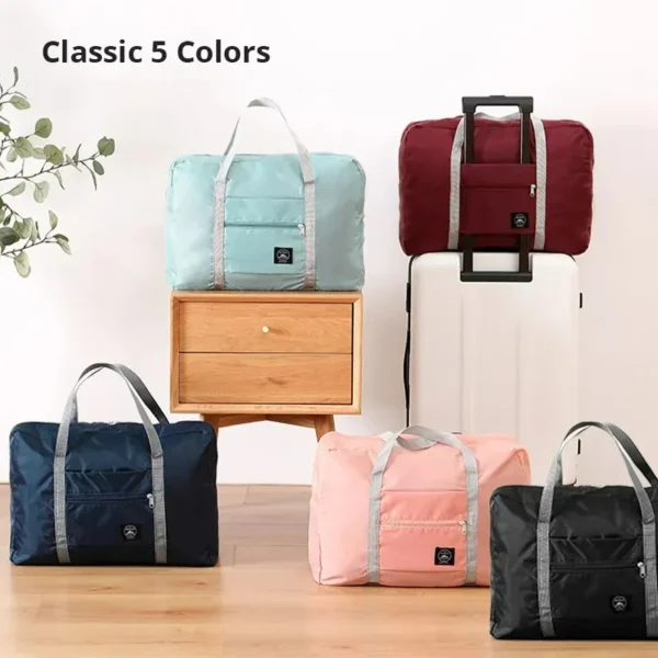 2 Pack Foldable Travel Duffel Bag for Airlines Carry on Bag Weekender Overnight Hospital Tote Bag Gym Duffel Bag Women Men - Image 4