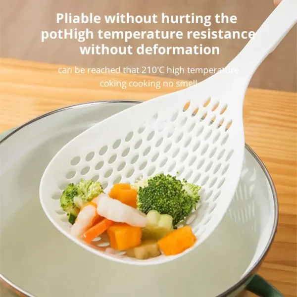 1 Pc White Large Capacity Spoon Withstand High Temperature Hung Dumplings Leaking Net Not Easy To Deform Kitchen Supplies - Image 1