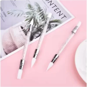 2pcs Double Head Silicone Nail Art Pen Carving Flower Sculpting Pen Adjustable Glue Stick Embossing Brush Professional Manicure