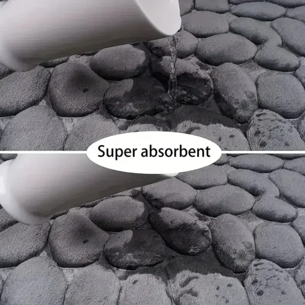 1pc embossed fiber carpet, bathroom living room anti slip mat, pebble floor mat, household items - Image 4