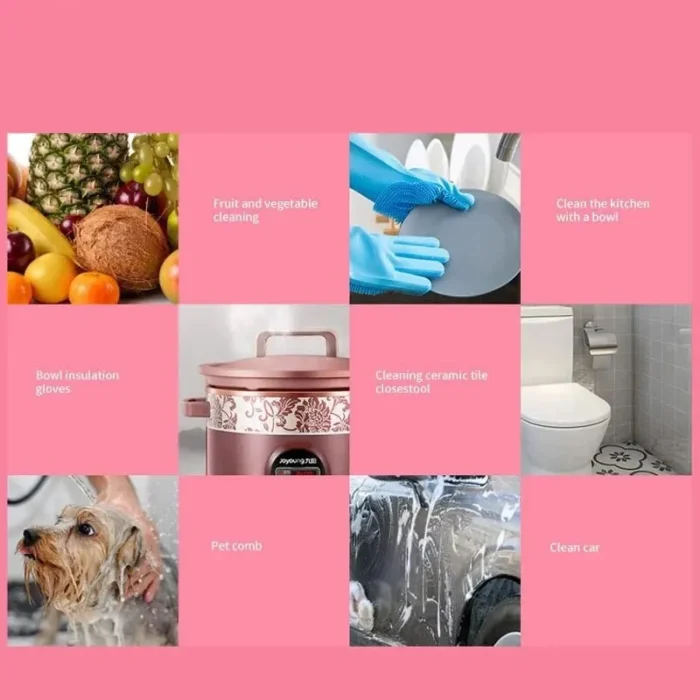 Dishwashing Cleaning Gloves Magic Silicone Rubber Dish Washing Gloves for Household Sponge Scrubber Kitchen Cleaning Tools - Image 4