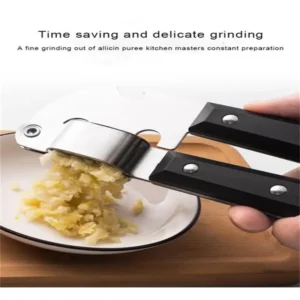 1Pc Black Stainless Steel Garlic Press Household Garlic Garlic Press Manual Garlic Press Creative Kitchen Tools
