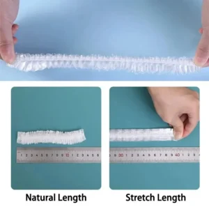 100/200 Pcs Disposable children Shower Cap for Hair Elastic Mesh Shape Plate plastic wrap cover Food grade food cover