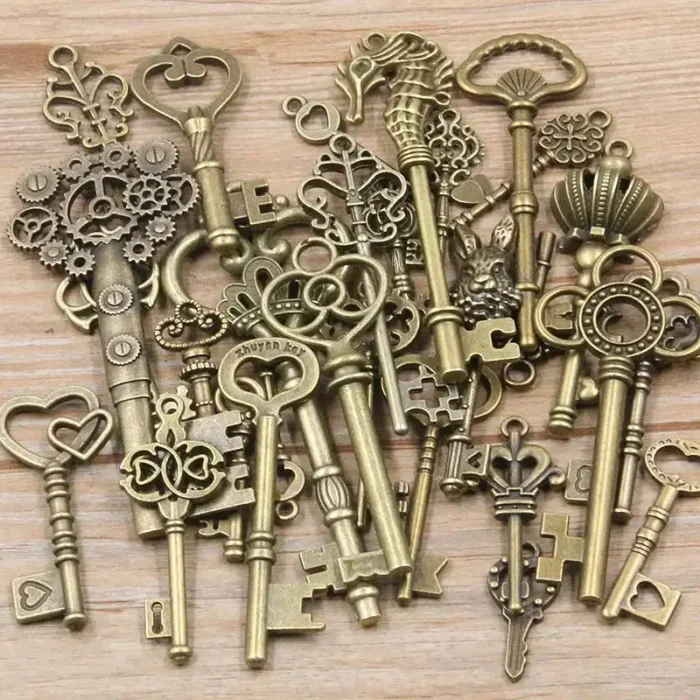 kf-Se70402a4f84545c4b9135b5536c1d17dP 50g/pack Key Charms Bracelets Necklace Craft Metal Pendant For Jewelry Making DIY Supplies Small Business Supplies - Image 1