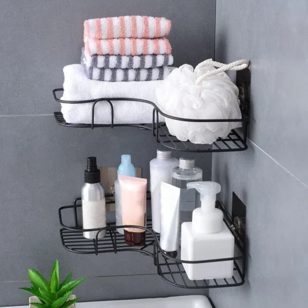 Iron Triangle Rack For Kitchen Bathroom Storage Rack Thickened Love Corner Rack Storage Rack Durable - Image 3
