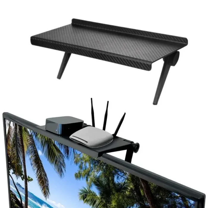 kf-Seb634fd3d825433d8d7e698e4c991f635 1PC Hot Selling Computer and TV Screen Storage Rack Wireless Router Set-top Box Rack No Perforated Storage Bracket Divine Tool - Image 1