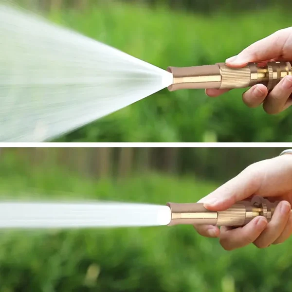 Garden Brass Adjustable Spray Gun Hose Nozzle High Pressure Straight Copper Gun For Car Washing - Image 5