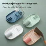 1pc Green/Pink/Bule/Pink Silicone Nordic Style Pot Lid Shovel Storage Rack Practical Multifunctional Kitchen Supply Non Slip - Image 2