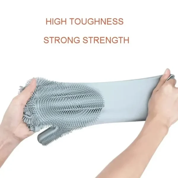 Dishwashing Cleaning Gloves Magic Silicone Rubber Dish Washing Gloves for Household Sponge Scrubber Kitchen Cleaning Tools - Image 6