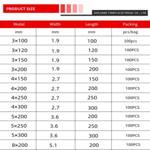 Self-locking plastic nylon tie 100 PCS black 5x300cable tie fastening ring4x200 cable tie zip wraps strap nylon cable tie set