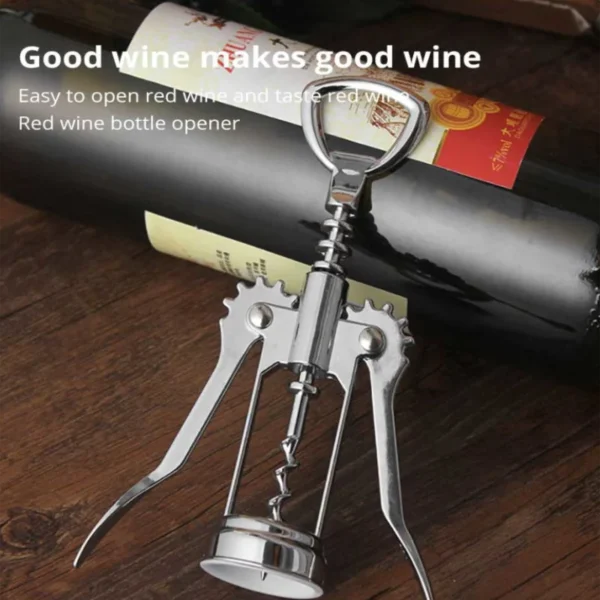 1pc Stainless SteelWine Corkscrew Wine Opener Multifunctional Zinc Alloy Stainless Corkscrew Kitchen Supplies Wine Utensils - Image 3