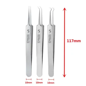 German Ultra-fine No. 5 Cell Pimples Blackhead Clip Tweezers Beauty Salon Special Scraping & Closing Artifact Acne Needle Tool