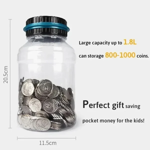 1PC Electronic Piggy Bank Counter Coin Digital LCD Counting Coin Money Saving Box Jar Coins Storage Box For USD EURO Money Gifts - Image 3