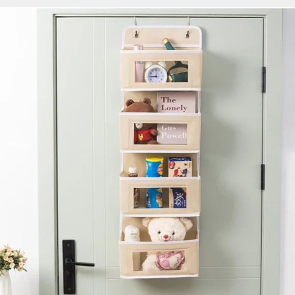 1pc Four-layer Storage Bag Door Hanging Fabric Organizer Bag For Sundries Items Underwear Socks - Image 3