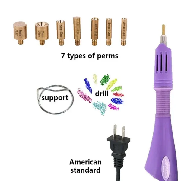 EU /US Purple Hotfix Rhinestone Applicator Hot Fix Applicator Fast Heating Iron-on Wand Heat-fix Rhinestones Glass Diamond Tool - Image 4