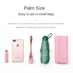 Capsule Umbrella Small and Portable Solid Color Sunshade for Women and Rain Dual Use Protection - Image 2