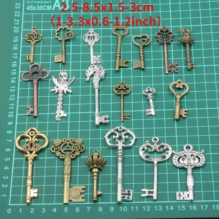kf-Sefc709976ece404c94fbcc8080010e609 50g/pack Key Charms Bracelets Necklace Craft Metal Pendant For Jewelry Making DIY Supplies Small Business Supplies - Image 4