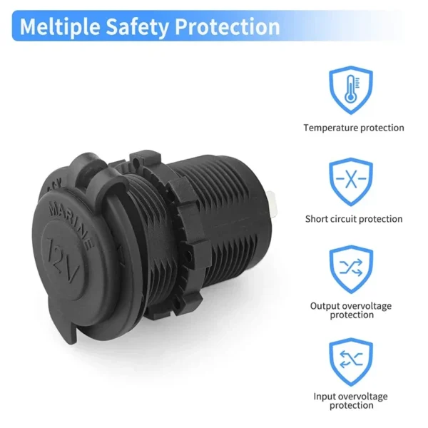 Cigarette Lighter Socket Car Marine Motorcycle ATV RV Lighter Socket Power Outlet Socket Receptacle 12V Waterproof Plug - Image 4